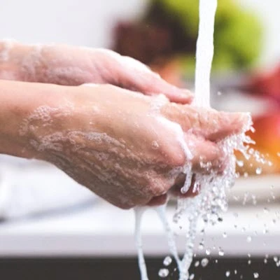 washing hands